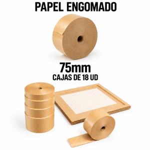 Papel engomado 75mm